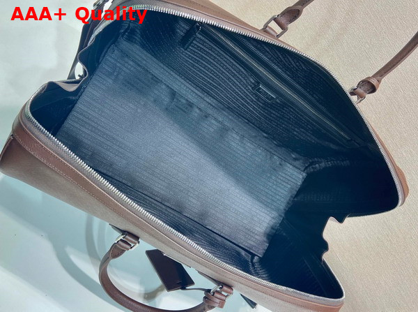 Prada Saffiano Leather Travel Bag in Coffee 2VC018 Replica
