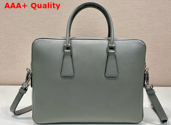 Prada Saffiano Leather Work Bag in Grey 2VE368 Replica