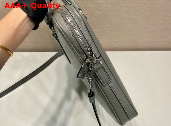 Prada Saffiano Leather Work Bag in Grey 2VE368 Replica