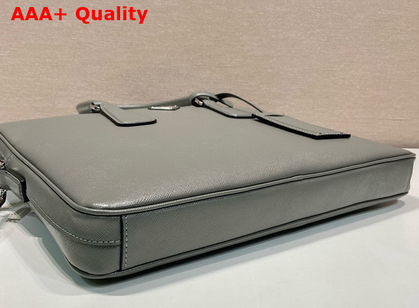 Prada Saffiano Leather Work Bag in Grey 2VE368 Replica