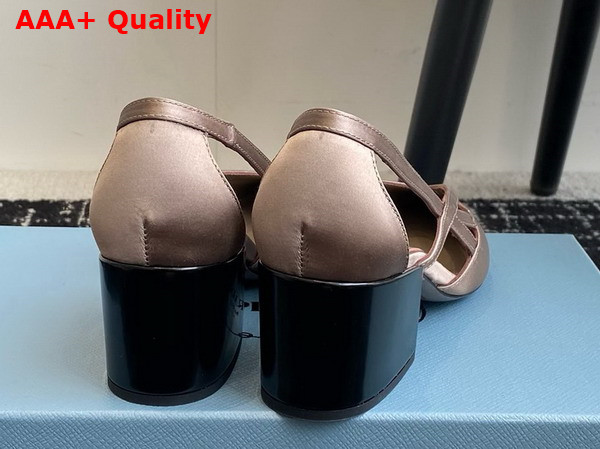 Prada Satin Cut Out Pumps in Beige 1I741N Replica
