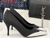 Prada Satin and Metallic Leather Pumps in Black 1I968N Replica
