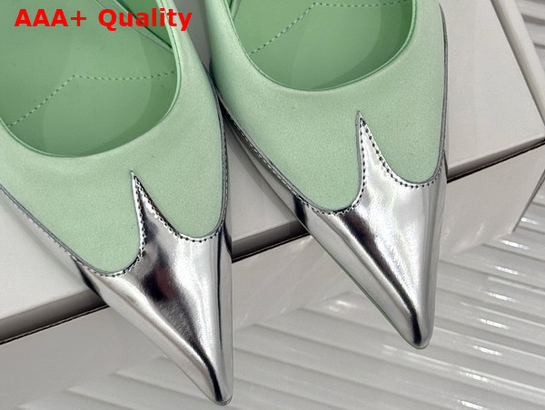 Prada Satin and Metallic Leather Pumps in Dew 1I968N Replica
