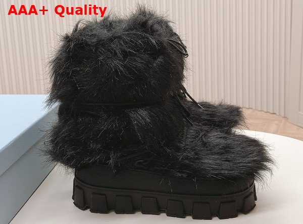 Prada Shearling Apres Ski Boots in Black 1U030N Replica