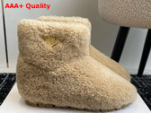 Prada Shearling Booties in Beige 1T711N Replica