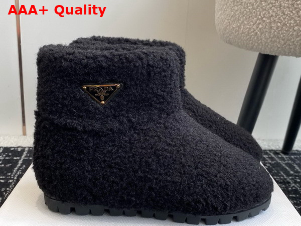 Prada Shearling Booties in Black 1T711N Replica