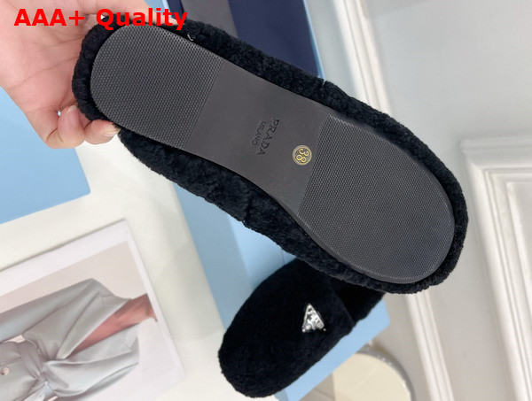 Prada Shearling Loafer in Black for Women Replica