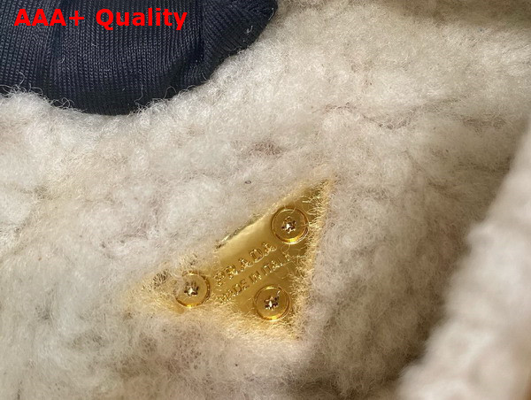 Prada Shearling Mini Handbag Cognac Natural 1BA349 Replica