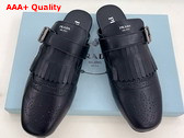 Prada Shuffle Fringed Leather Mules in Black 1S973N Replica