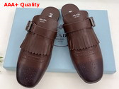Prada Shuffle Fringed Leather Mules in Cognac 1S973N Replica