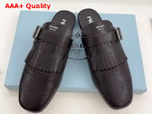 Prada Shuffle Fringed Leather Mules in Ebony 1S973N Replica