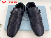 Prada Shuffle Fringed Monk Strap Shoes in Black 2EG473 Replica