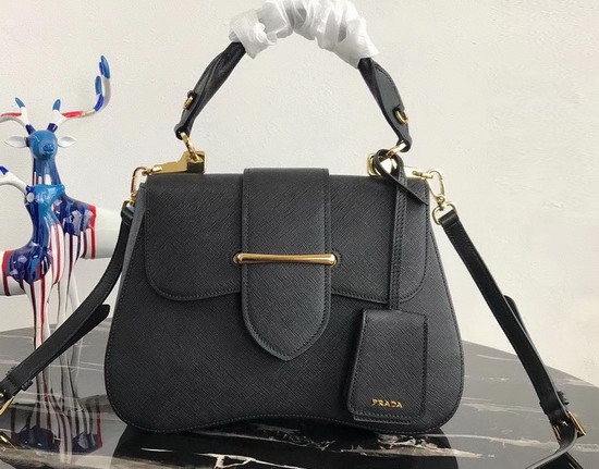 Prada Sidonie Saffiano Leather Bag in Black