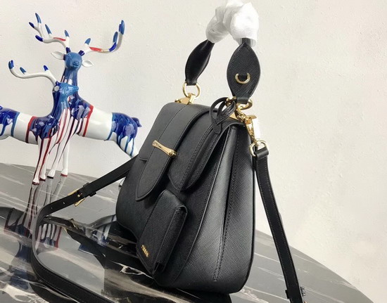 Prada Sidonie Saffiano Leather Bag in Black
