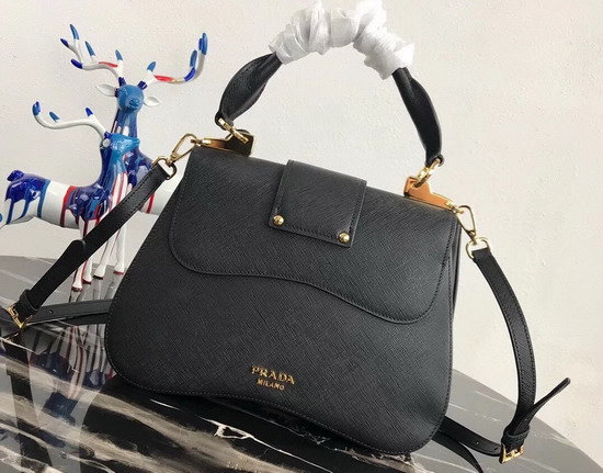 Prada Sidonie Saffiano Leather Bag in Black