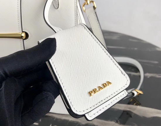 Prada Sidonie Saffiano Leather Bag in White