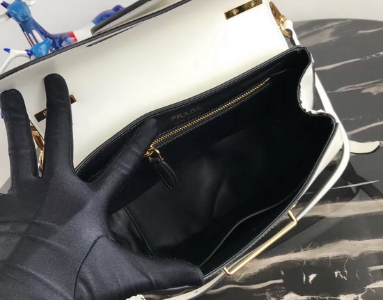 Prada Sidonie Saffiano Leather Bag in White