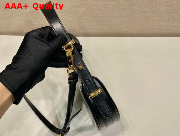 Prada Small Arque Leather Shoulder Bag in Black Replica
