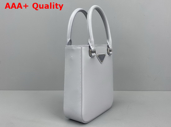 Prada Small Brushed Leather Tote in Cornflower Blue 1BA331 Replica