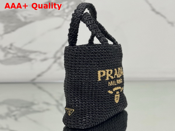 Prada Small Crochet Tote Bag in Black 1BG422 Replica