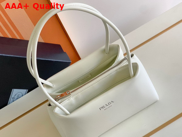 Prada Small Leather Bag in White 1BA368 Replica