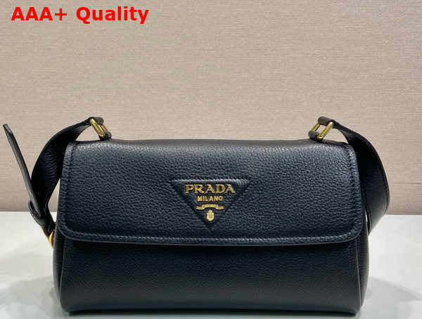 Prada Small Leather Shoulder Bag in Black 1BN022 Replica