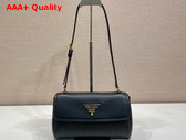 Prada Small Leather Shoulder Bag in Black 1BN022 Replica