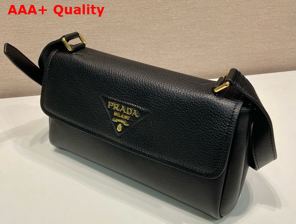 Prada Small Leather Shoulder Bag in Black 1BN022 Replica