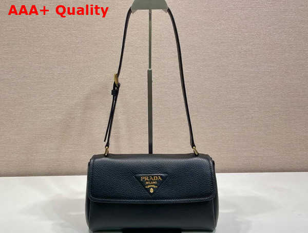 Prada Small Leather Shoulder Bag in Black 1BN022 Replica