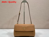 Prada Small Leather Shoulder Bag in Caramel 1BN022 Replica