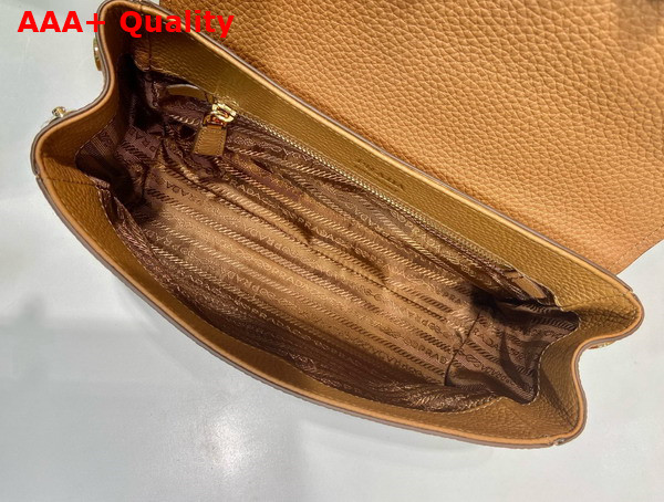 Prada Small Leather Shoulder Bag in Caramel 1BN022 Replica