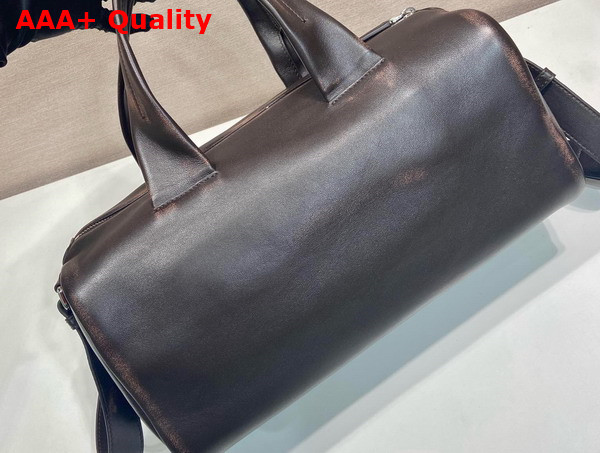 Prada Small Nappa Leather Duffle Bag in Dark Brown 2VC046 Replica