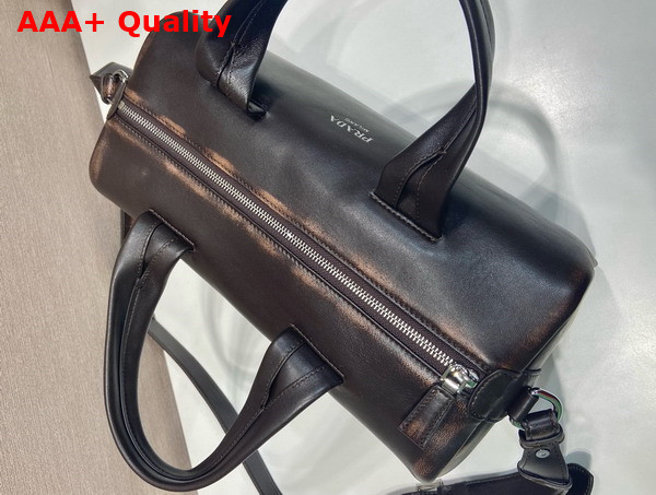 Prada Small Nappa Leather Duffle Bag in Dark Brown 2VC046 Replica