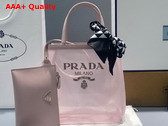 Prada Small Sequined Mesh Tote Bag in Alabaster Pink 1BG417 Replica