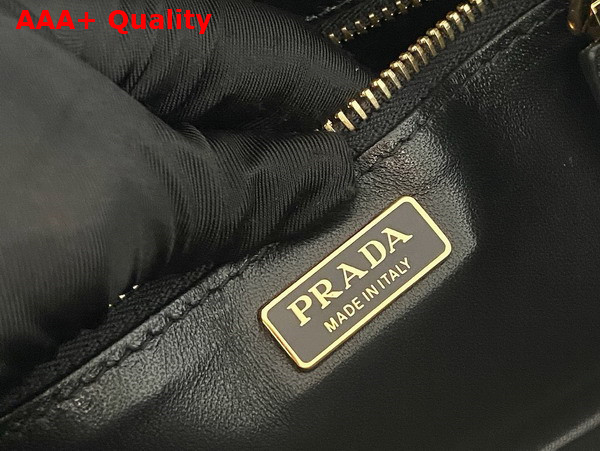 Prada Soft Sound Large Leather Shoulder Bag with Charms Black 1BD378 Replica