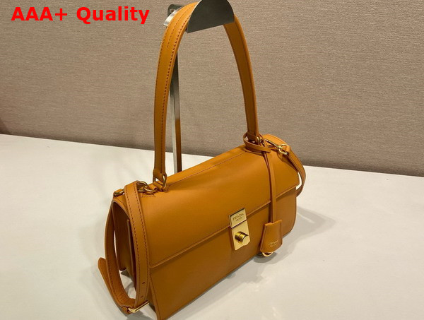 Prada Soft Sound Medium Leather Shoulder Bag in Amber 1BN023 Replica