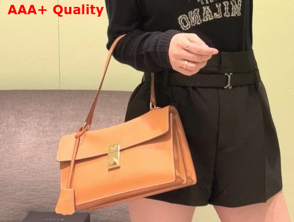 Prada Soft Sound Medium Leather Shoulder Bag in Amber 1BN023 Replica