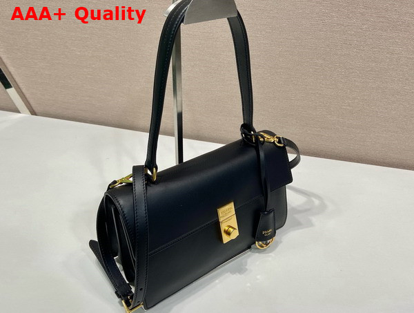 Prada Soft Sound Medium Leather Shoulder Bag in Black 1BN023 Replica