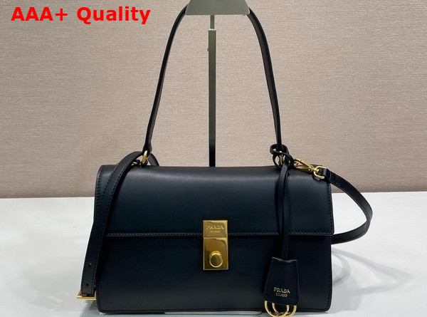 Prada Soft Sound Medium Leather Shoulder Bag in Black 1BN023 Replica