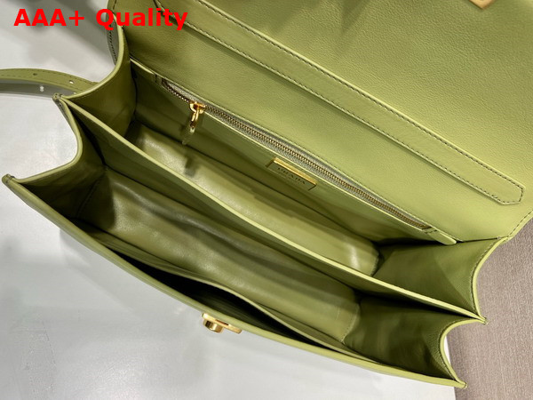 Prada Soft Sound Medium Leather Shoulder Bag in Pistachio Green 1BN023 Replica