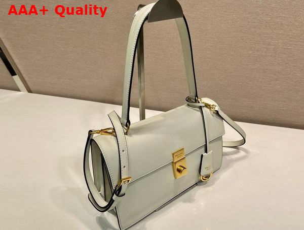 Prada Soft Sound Medium Leather Shoulder Bag in White 1BN023 Replica