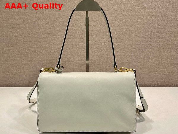 Prada Soft Sound Medium Leather Shoulder Bag in White 1BN023 Replica