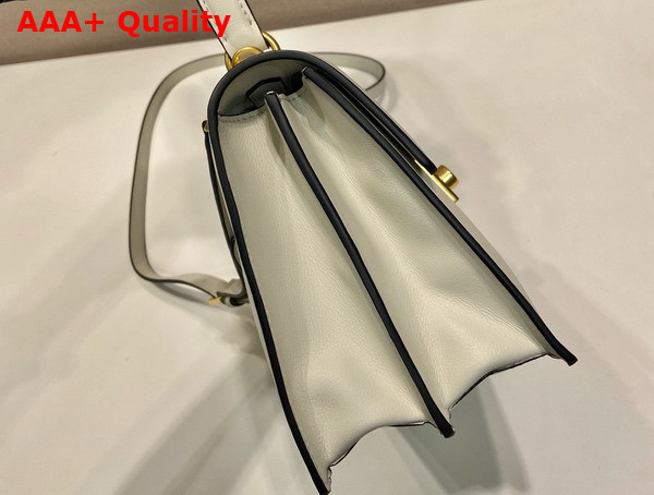 Prada Soft Sound Medium Leather Shoulder Bag in White 1BN023 Replica