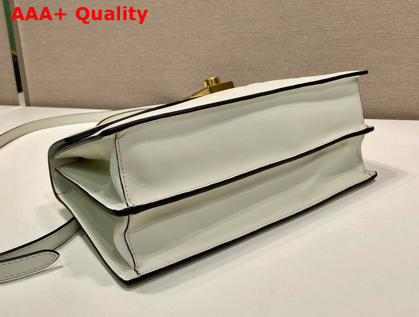 Prada Soft Sound Medium Leather Shoulder Bag in White 1BN023 Replica
