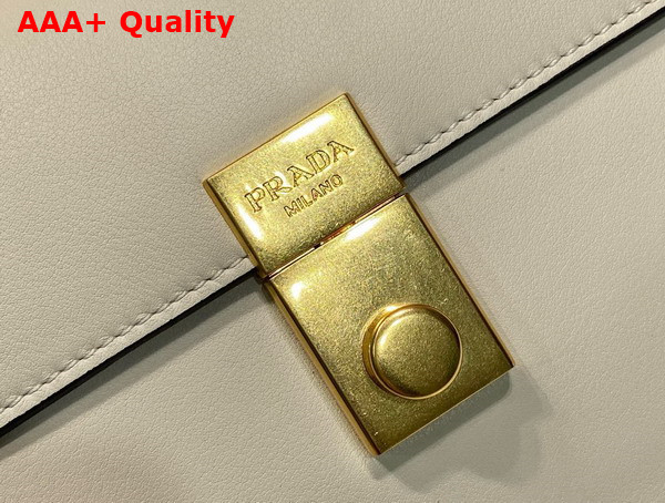 Prada Soft Sound Medium Leather Shoulder Bag in White 1BN023 Replica