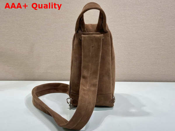 Prada Suede Backpack in Coffee 2VZ114 Replica