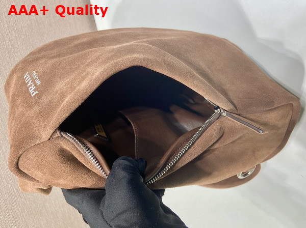 Prada Suede Backpack in Coffee 2VZ114 Replica
