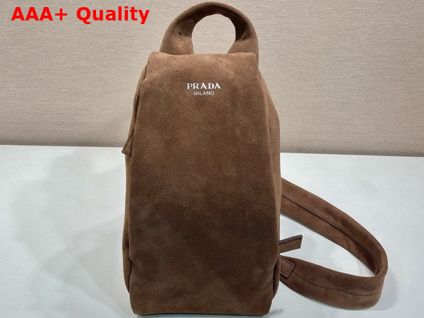 Prada Suede Backpack in Coffee 2VZ114 Replica