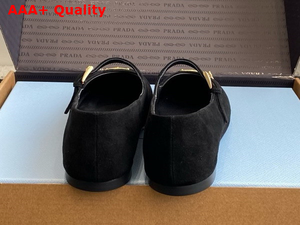 Prada Suede Ballerinas in Black 1F793N Replica