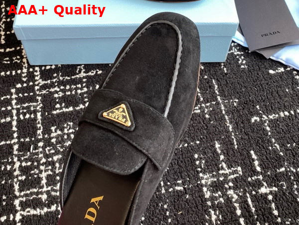 Prada Suede Slippers in Black 1D766N Replica